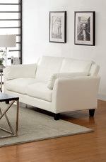 Pierre White Leatherette Loveseat