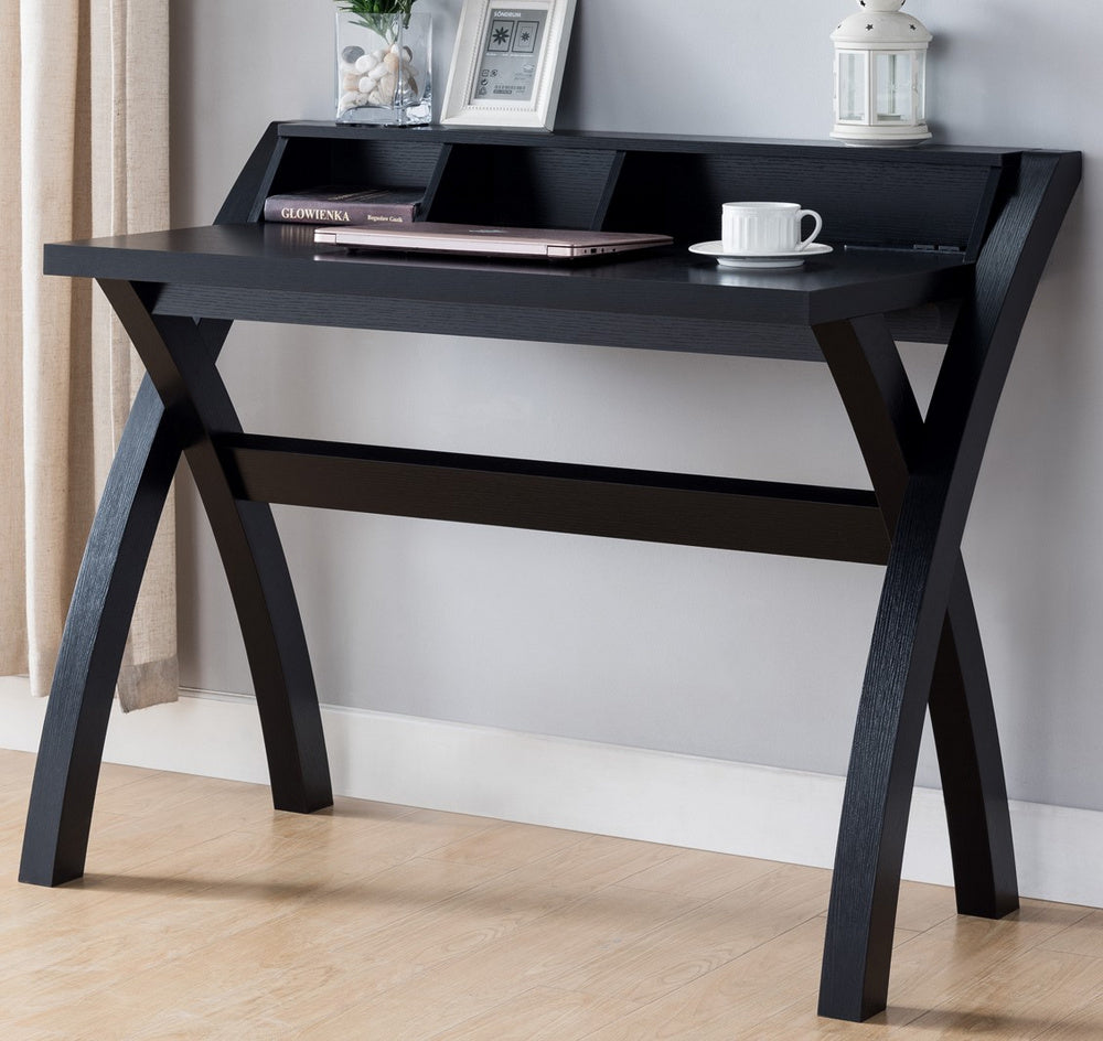 Renee Black Wood Desk with USB Outlet