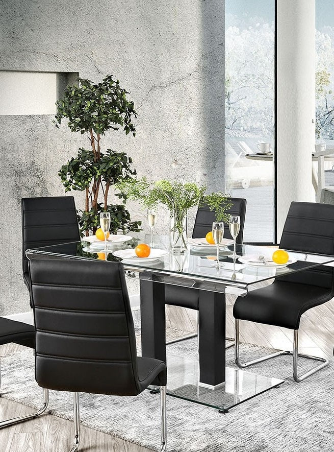 Richfield Black Glass/Metal Dining Table