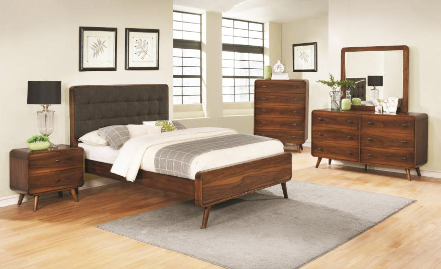 Robyn 5-Pc Dark Walnut Wood Cal King Bedroom Set