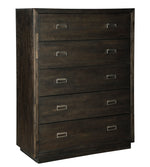 Hyndell Dark Brown Wood 5-Drawer Chest