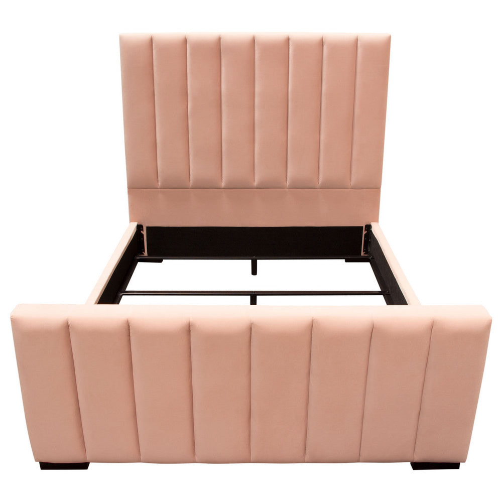 Venus Blush Pink Velvet Tufted King Bed (Oversized)