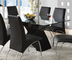 Wailoa Black Dining Table with Glass Top