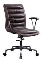 Zooey Distress Chocolate Top Grain Leather Swivel Office Chair