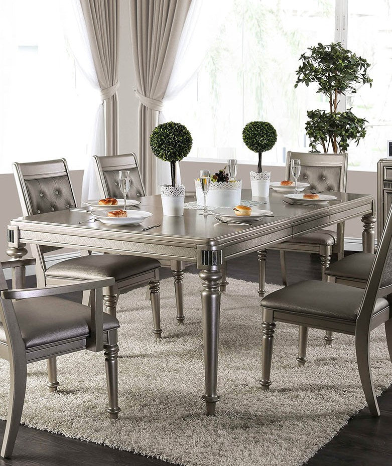 Xandra Silver Wood Dining Table