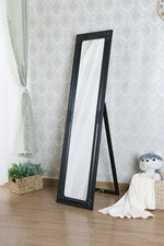 Alexandria Black Wood Floor Mirror