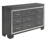 Allura Gray Wood Dresser with Alligator Embossing