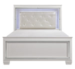 Allura White Wood Cal King Bed with LED Lighting