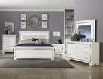 Allura White Wood Cal King Bed with LED Lighting