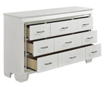 Allura White Wood Dresser with Alligator Embossing