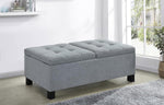 Anayeli Grey Fabric Storage Accent Bench