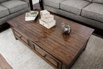 Annabel Walnut Wood Coffee Table with Storage