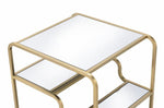 Astrid Gold Finish Metal/Mirror 3-Tier End Table