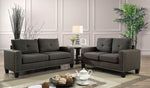 Attwell Gray Linen-Like Fabric Loveseat