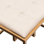 Babylon Sand Linen Button Tufted Ottoman