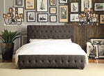 Baldwyn Dark Gray Fabric Tufted Full Bed