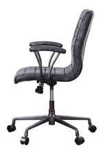 Barack Vintage Black Top Grain Leather Swivel Office Chair