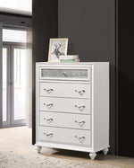 Barzini White Wood 5-Drawer Chest