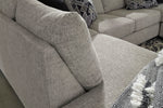 Megginson 2-Pc Storm Fabric Sectional with RAF Sofa Chaise (Oversized)