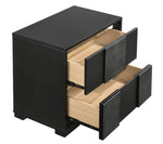 Blacktoft Contemporary Black Wood 2-Drawer Nightstand