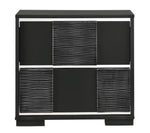 Blacktoft Contemporary Black Wood 2-Drawer Nightstand