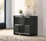 Blacktoft Contemporary Black Wood 2-Drawer Nightstand