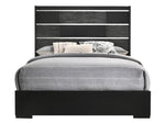 Blacktoft Contemporary Black Wood King Panel Bed