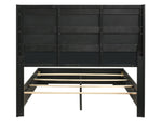 Blacktoft Contemporary Black Wood King Panel Bed