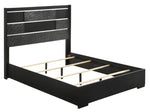 Blacktoft Contemporary Black Wood Queen Panel Bed