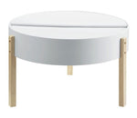 Bodfish White/Natural Wood Coffee Table with Hidden Storage