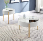 Bodfish White/Natural Wood End Table with Hidden Storage