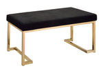 Boice Black Fabric/Gold Metal Bench