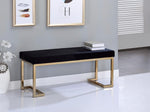 Boice Black Fabric/Gold Metal Bench