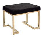 Boice Black Fabric/Gold Metal Ottoman