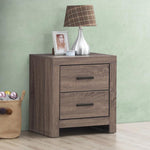 Brantford Barrel Oak Wood 2-Drawer Nightstand