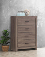 Brantford Barrel Oak Wood 4-Drawer Chest