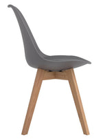 Breckenridge 2 Grey Plastic/Natural Oak Wood Side Chairs