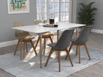 Breckenridge 2 Grey Plastic/Natural Oak Wood Side Chairs