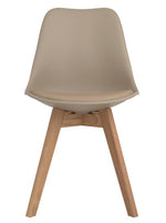 Breckenridge 2 Tan Plastic/Natural Oak Wood Side Chairs