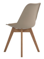 Breckenridge 2 Tan Plastic/Natural Oak Wood Side Chairs