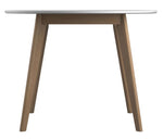 Breckenridge Matte White/Natural Oak Wood Dining Table