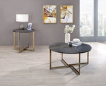 Bromia Black Wood/Champagne Metal Coffee Table