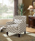 Cassidy White & Grey Fabric Accent Chair