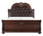 Cavalier Dark Cherry Wood Queen Sleigh Bed