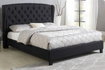 Yvette Black Fabric Tufted King Bed