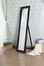 Cecilia Black Wood Floor Mirror