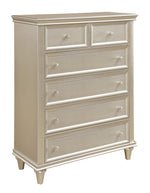 Celandine 6-Drawer Silver Finish Wood Chest