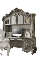 Versailles Antique Platinum Wood/Glass Computer Desk with Hutch