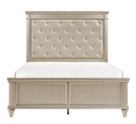 Celandine Silver Finish Wood/Bi-Cast Vinyl Queen Bed