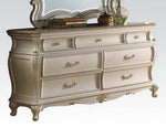 Chantelle Pearl White Wood Dresser with Granite Top